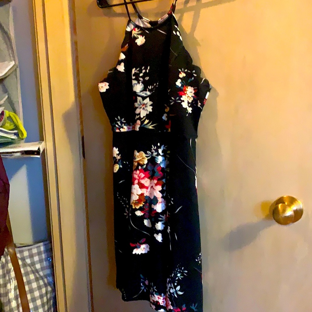 Black floral dress. Never been worn